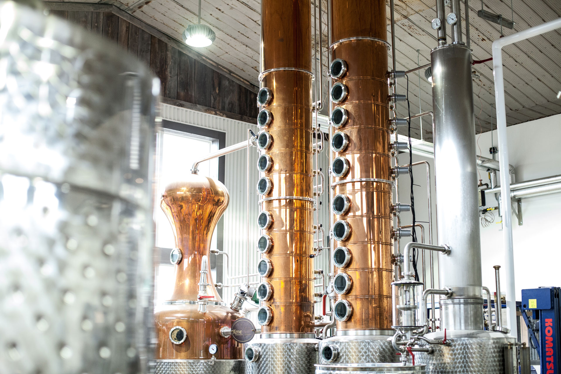 Inside distillery